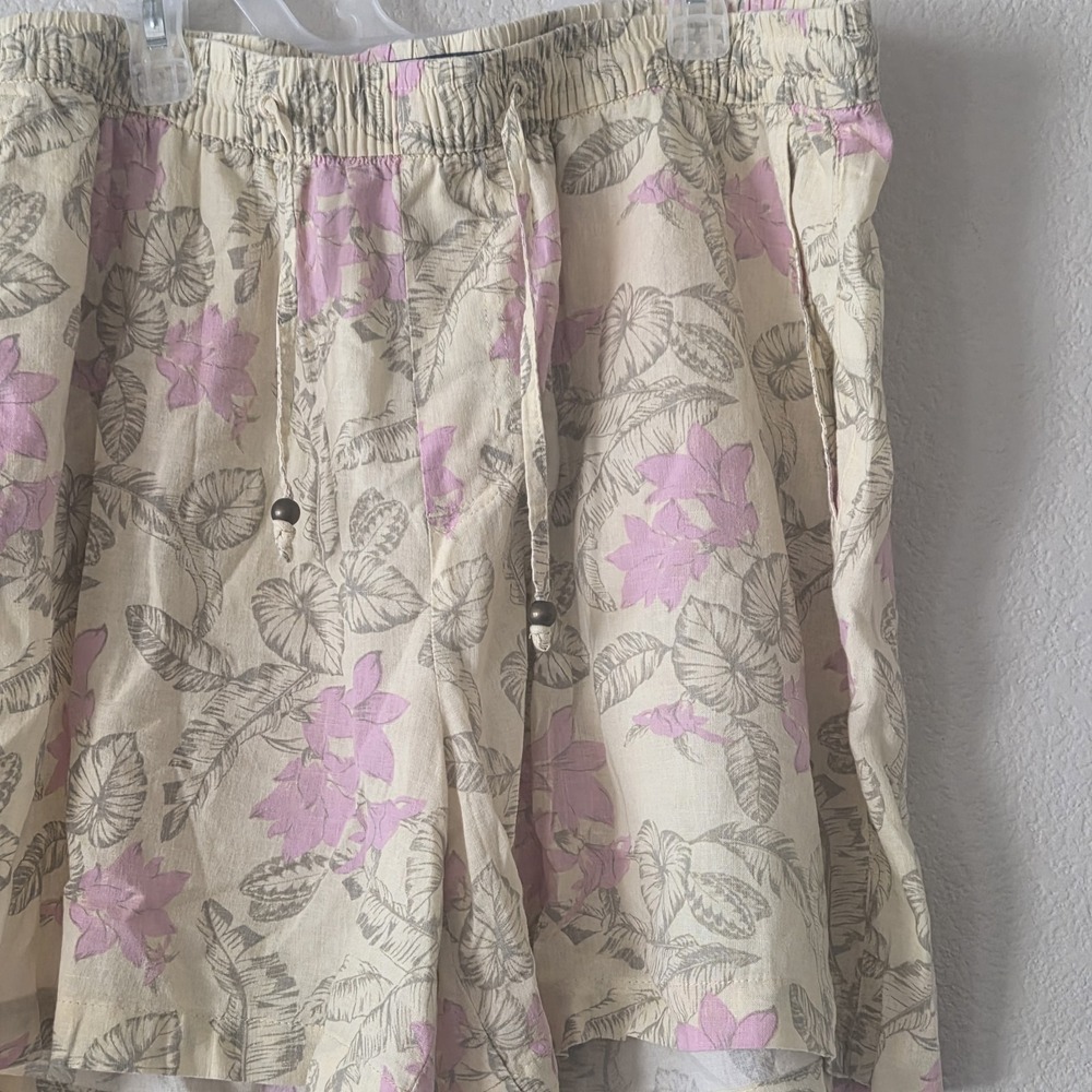 Margaritaville Women's No Island Reserve Beach Linen Blend Short Yellow Size XL - Picture 2 of 13